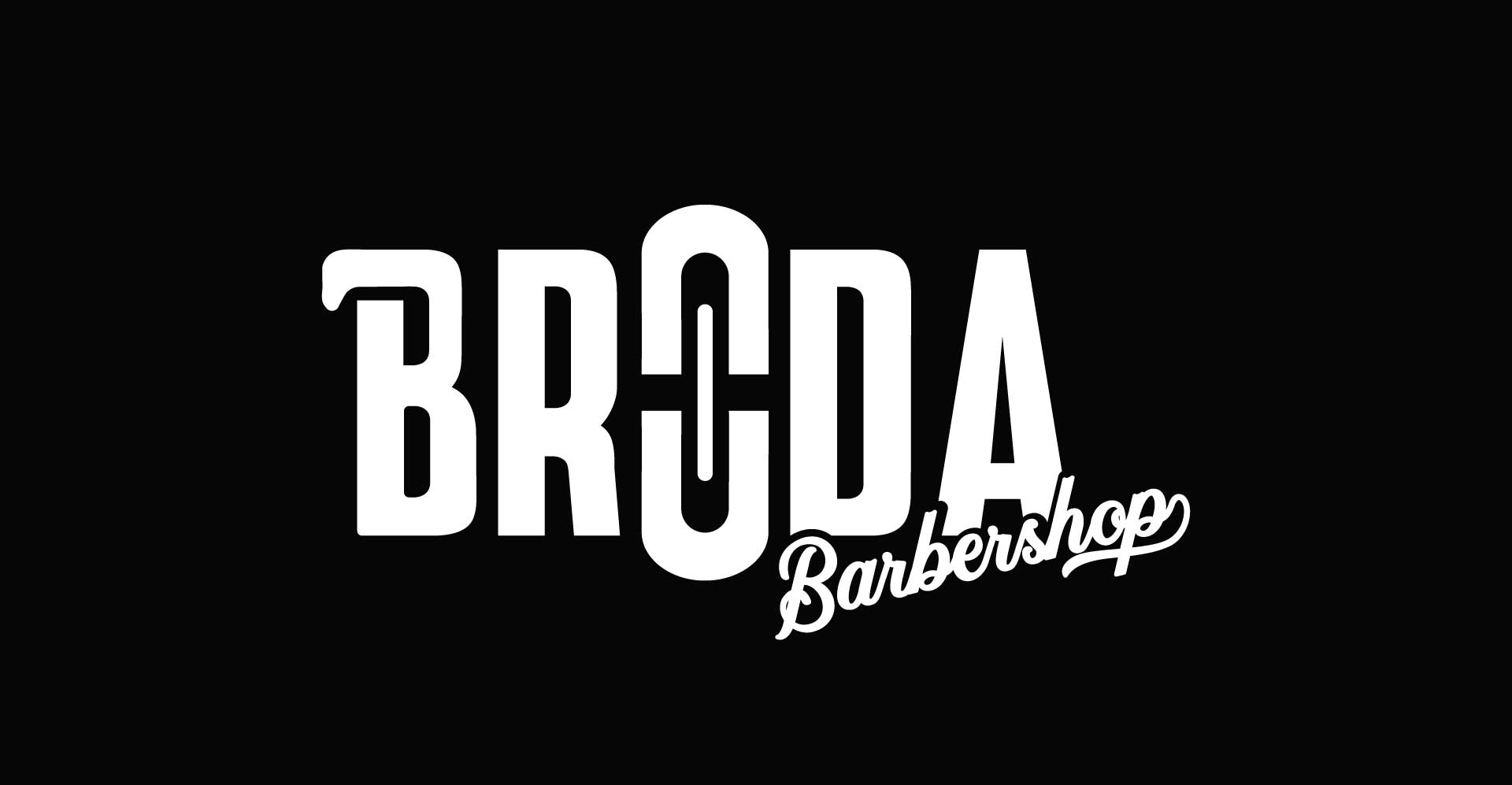 Logo Broda Barbershop fond noir